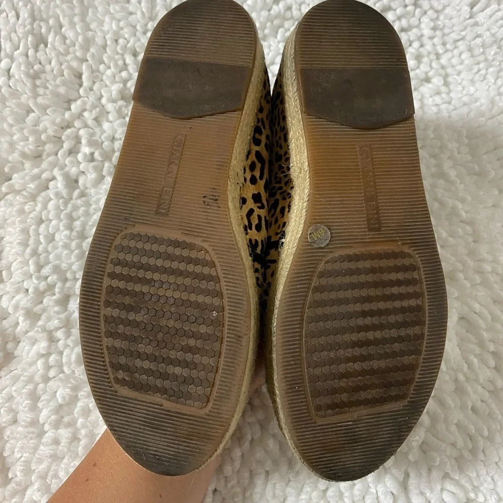 Gianni Bini Leopard Print Calf Hair Espadrilles Slip On Platforms Women’s size 8